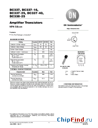 Datasheet BC337-40 manufacturer ON Semiconductor